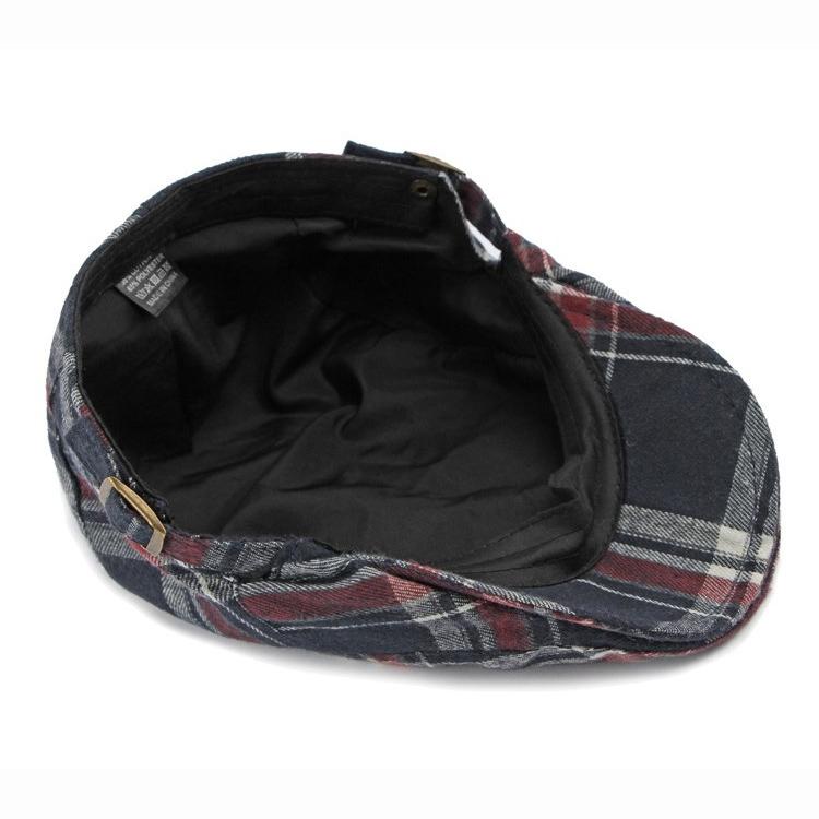 Plaid Baskenmütze Männer Retro Frauen