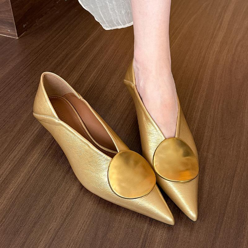 Luxury Women Heeled Shoes Pointed Toe Low Heels Designer Shoes Sexy Dress Woman Pumps 2025 Summer Elegant Zapatos Mujer