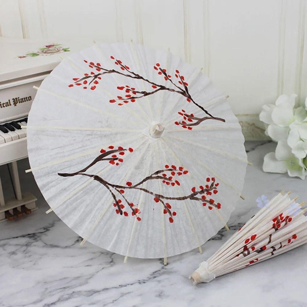 Comfortable Grip Oil Paper Umbrella DIY Chinese Umbrella Blank Paper Umbrella  Wedding Party Favors