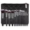 15-Piece Wooden Handle Makeup Brush Set with Storage Bag: Includes Eyeshadow and Concealer Brushes