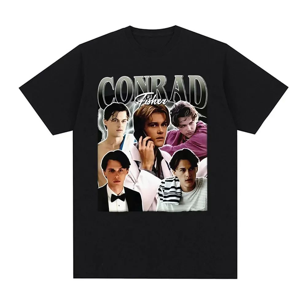 Mode Retro Top Y2K Top Film- und Fernsehrolle Druck Kurzarm T-Shirt Trendy Baumwolle Lässig Lockeres T-Shirt Unisex