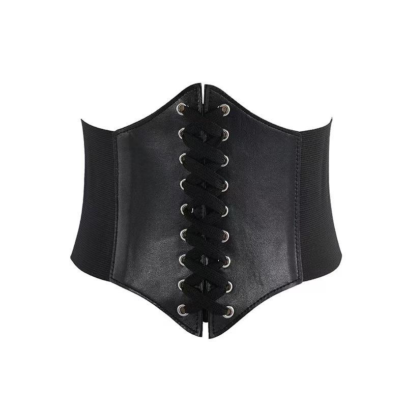 

Black Butterfly Belt: High-End Summer Fashion Leather-Like Wide Waist Cincher Skirt Accessory. 60-80 cm чёрный