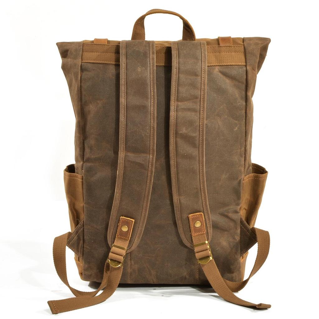 Muchuan Waxed Canvas Backpack: Large, Casual European & American Style, Waterproof Travel Bag for Men