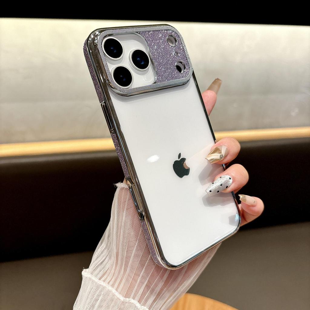 High-Transparency Electroplated Glitter Protective Case for Apple 17 Promax - Drop-Proof and Stylish