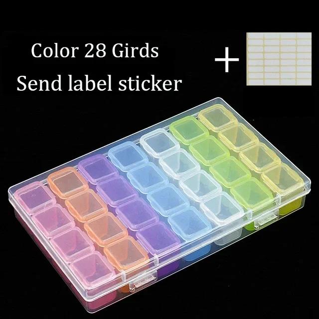 28 Slot Transparent Plastic Storage Box Diamond Nail Rhinestone Bead Storage Box Jewelry Organizer Painting Accessories Tools 3179₽