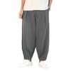 Męskie spodnie bawełniane i lniane Męskie letnie oddychające Nowe, jednokolorowe Męskie luźne spodnie fitness Baggy Streetwear Plus Size