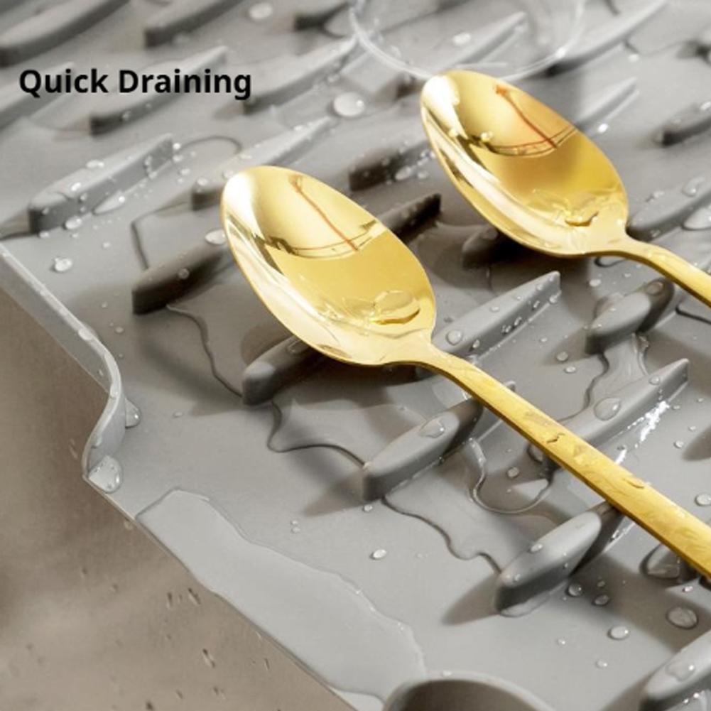 2025 New Silicone Worktop Saver No Spill Heat Resistant Drainer Mat Multi-Function Countertop Protector for Kitchen Sink