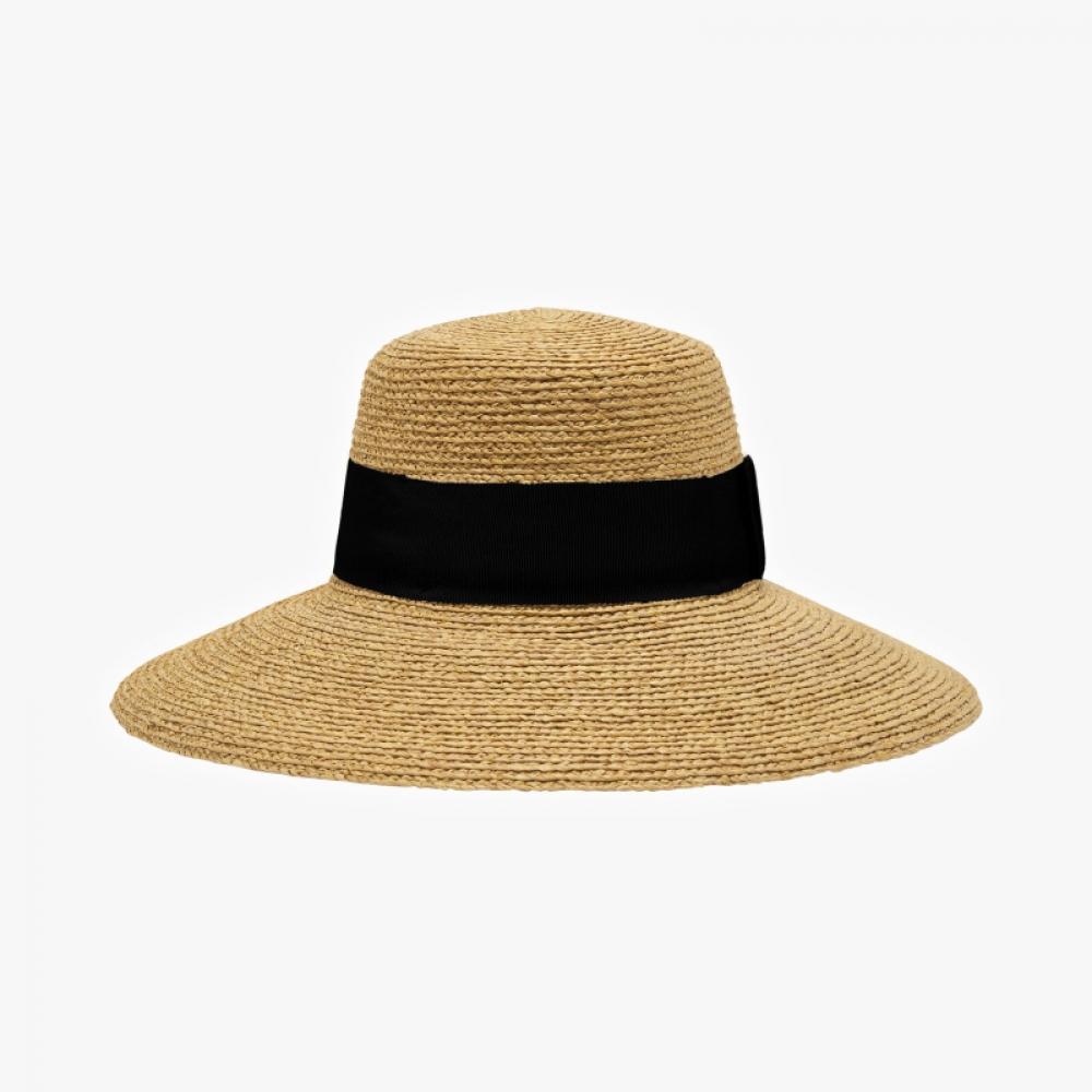 Helen Kaminski Boater Hat Bucket Hat Natural Black Ntbk Hat51545