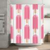 Pink Ice Cream Print Shower Curtain Waterproof Home Bathroom Decor for Kids Bathrooms One Size (White)