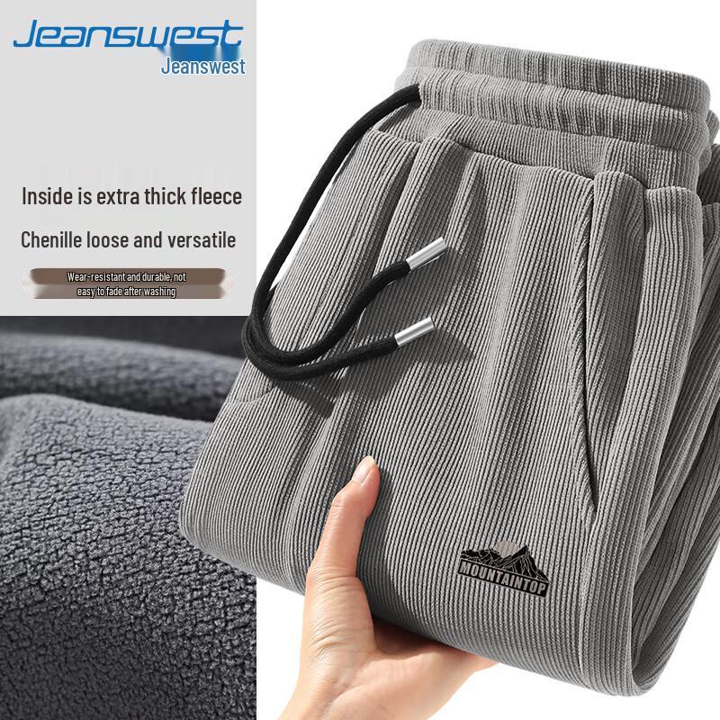 

Jeanswest Men s Winter Plush Chenille Straight-Leg Casual Pants 3XL (180-200 lbs)