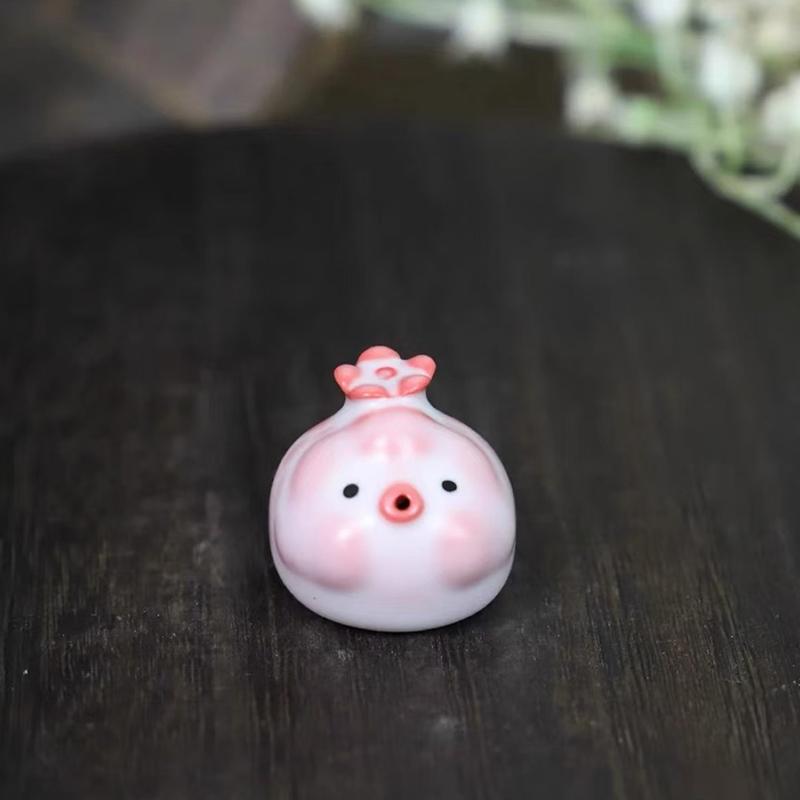 Pink Ceramic Tea Pet Fish Statue Little Fish Bubbles Under Cup Bottom Ornament Cute Water Mug Decor Gift For Tea Lovers