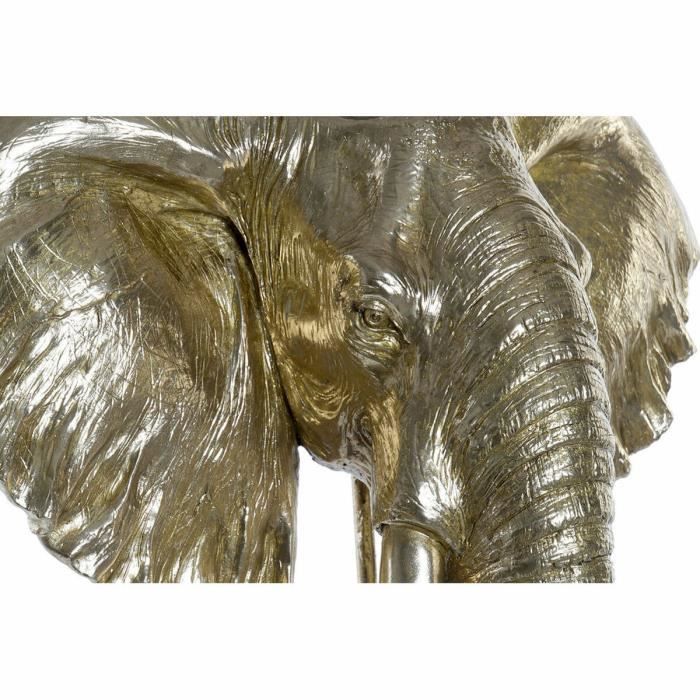 Figurine décorative - Élégance - Éléphant noir doré - Métal et résine - 60x36x73 cm - Design contemporain