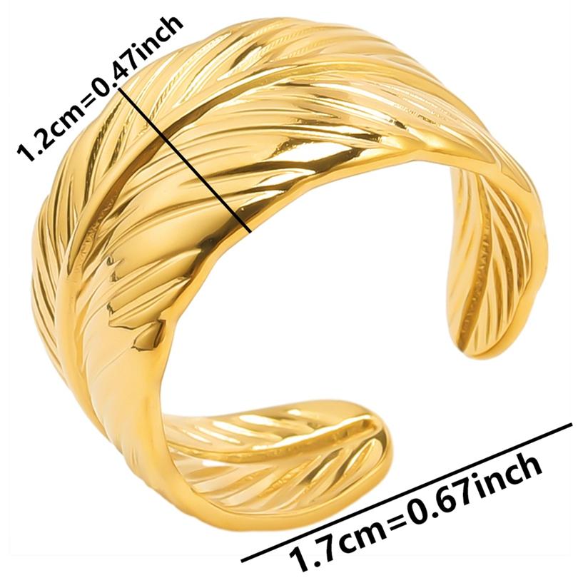 Echtvergoldeter Offener Verstellbarer Ring Echter Stein Edelstahlringe Für Damen Herren Zubehör Geometrischer Schmuck Ringe Geschenk