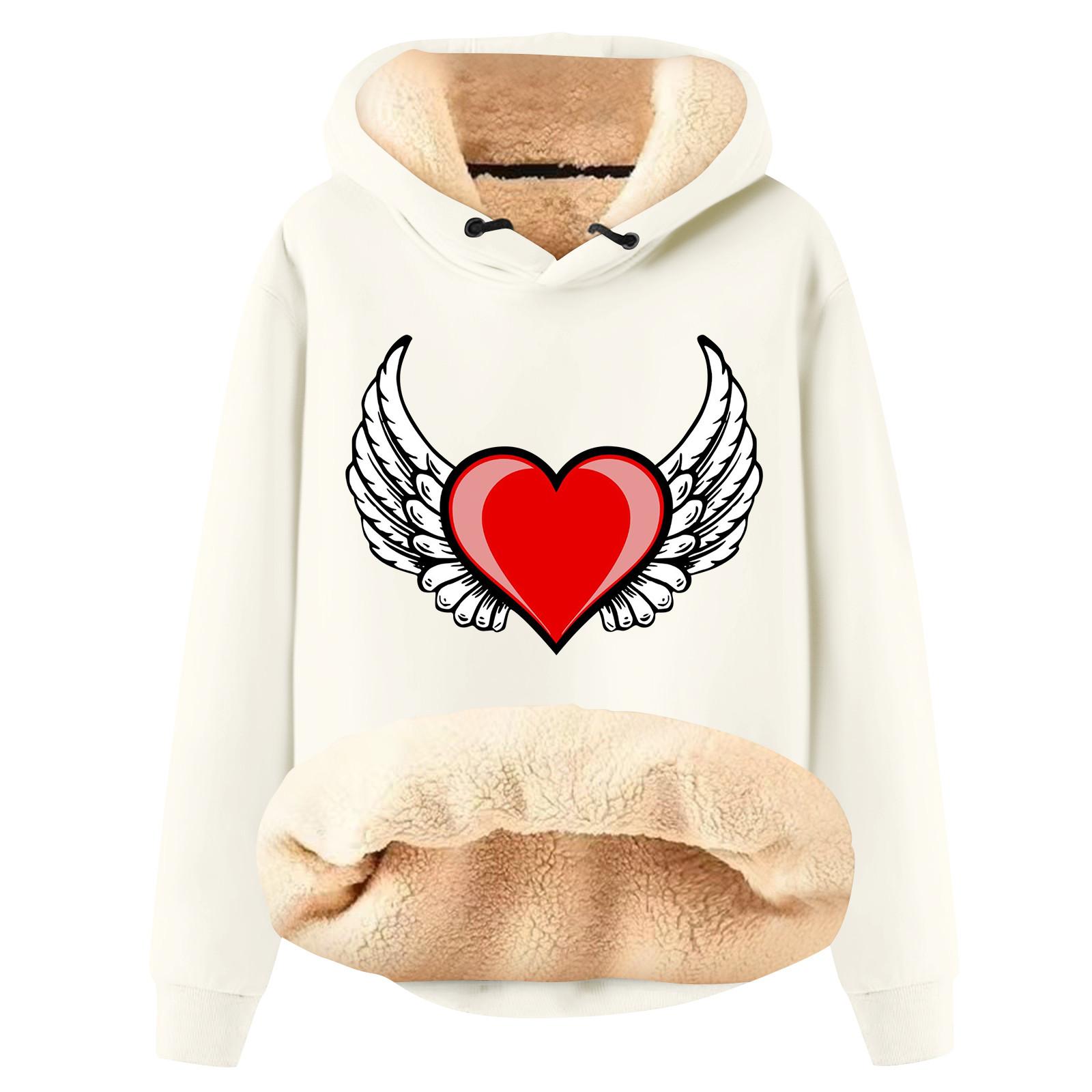 

Женская модная плюшевая теплая свободная толстовка с капюшоном и принтом M бежевый