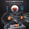 Universal 12V/24V Dual-Head Car Fan with USB