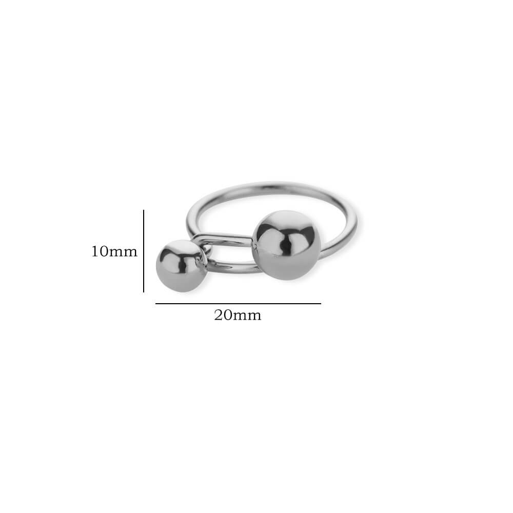Irregular Beads Stainless Steel Rings For Women Men Open Adjustable Gold Color Chunky Ball Ring Minimalist Waterproof Jewelry