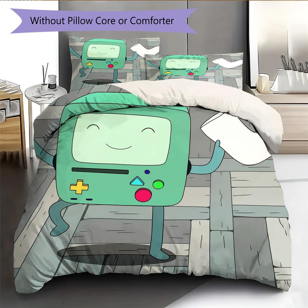 BMO Pattern Bedding Quilt Set Home Decoration Gift (1 * duvet cover + 2 * pillowcase without core)