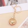Peach Keychain Full Diamond Gradient Sparkling Crystal Alloy Fruit Key Ring with Lobster Clasp for Keys Bags Car Backpack Pendant Charm Gift