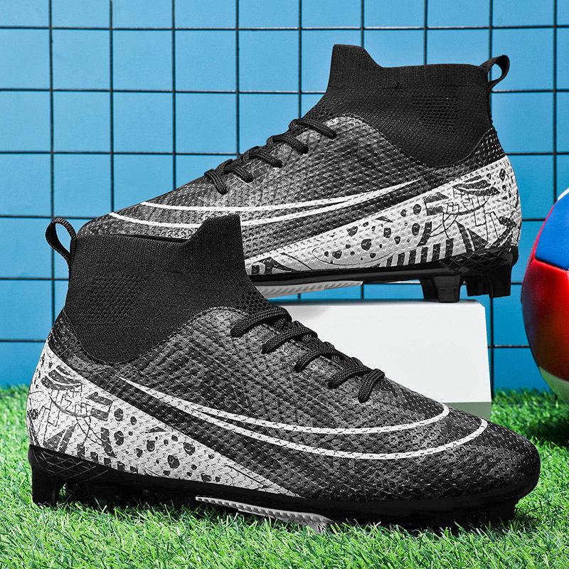 Football Shoes Men s High Top Long Shattered Nails Student Children Boys Training Sneakers 35