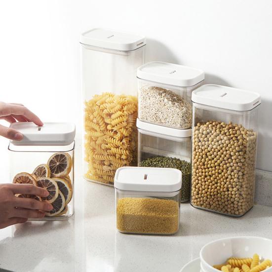 Uzavřená nádoba na potraviny s víkem, odolná proti vlhkosti a prachu, velkoobjemová, stohovatelná, vzduchotěsná nádoba na cereálie