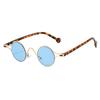  Retro Round Metal Punk Rivets Men Sunglasses Shades UV400 Fashion Leopard Blue Gradient Women Sun Glasses