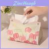 Tulip Paper Tissue Box Leather Waterproof Multiuse For Living Room Decor