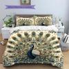 Peacock  Pattern Bedding Quilt Set Quilt Cover Pillowcase Home Decoration  Gift (1 * duvet cover + 2 * pillowcase, without core)