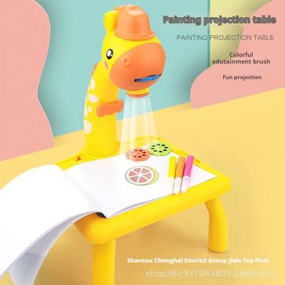 Children Led Projector Drawing Table Multifunctional Toy Painting Set Table Educational Board Learning Tools Painting Toys