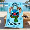 Custom Name Stitch Fantasy Stylish Digital Printing Beach Towel Quick‑Drying Absorbent Blanket for Beach Pool Gym Travel
