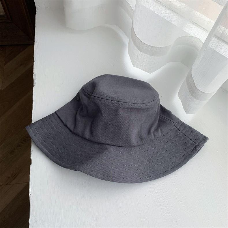 Solid Color Men Women Couple Bucket Hat Korean Version Ins Versatile Basin Hat Summer Big Brim Cotton Bucket Hat