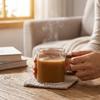 Practical Thicken Glass Coffee Mug Wooden Handle Square Teacup Heat-resistant Mini Breakfast Milk Cup Cafe