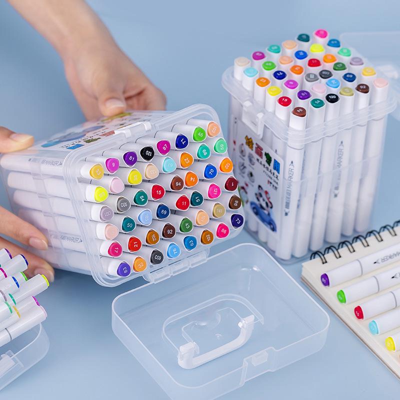 Triangular Barrel Double-Ended Acrylic Art Washable Markers - Boxed Set