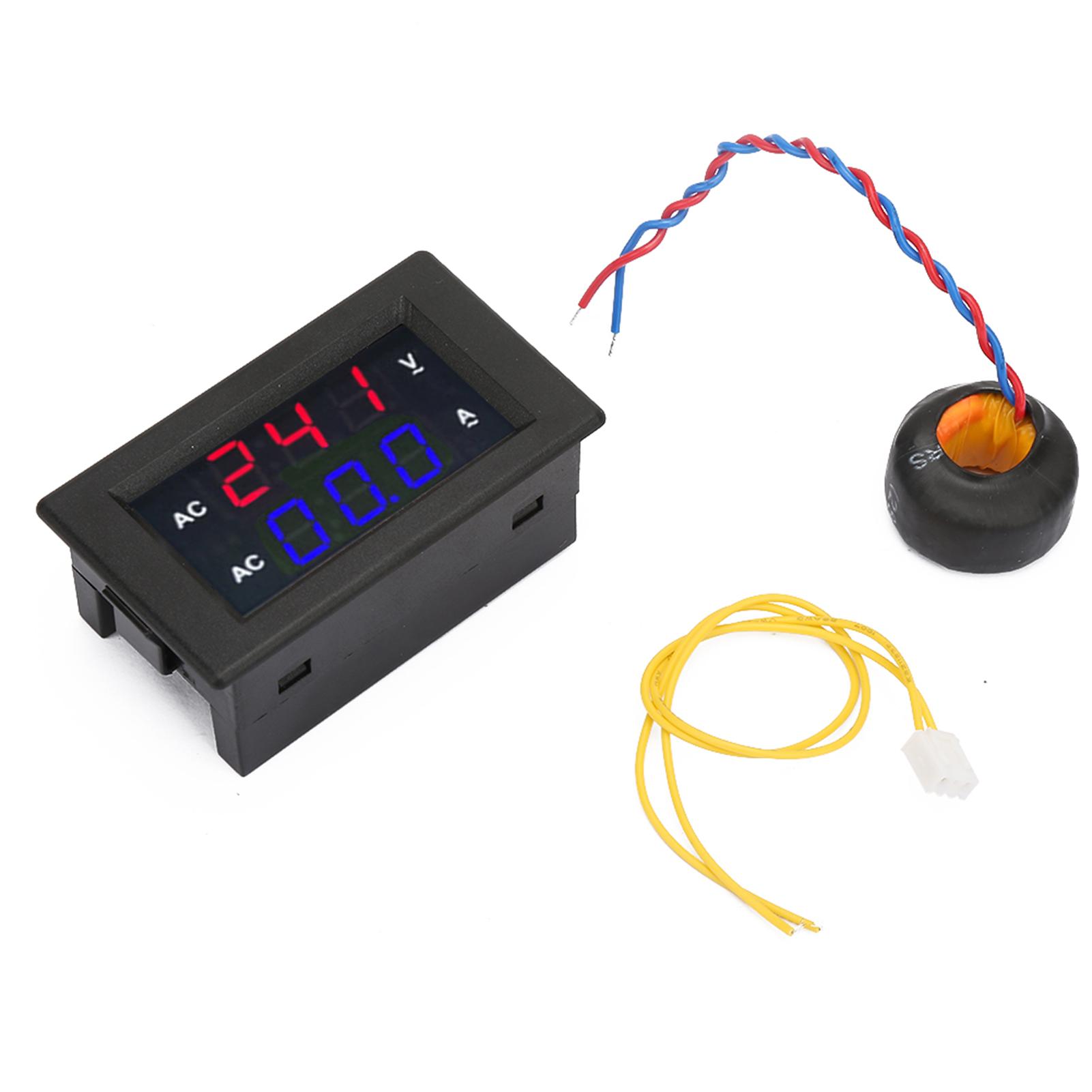 

LED Digital Display AC 100~300V Voltmeter 050A Ampere Meter(Red bluE)