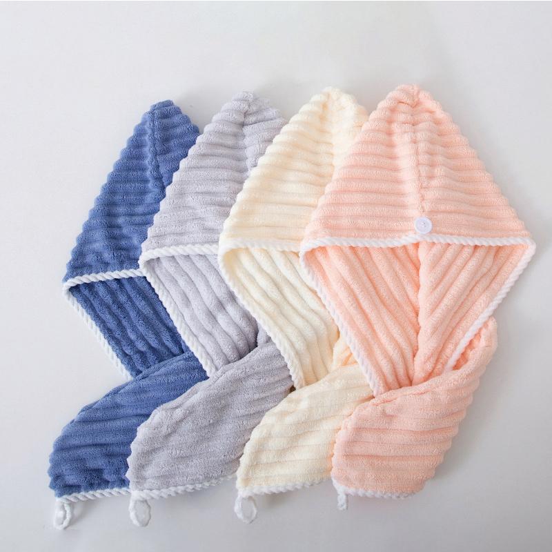 Candy Velvet Dry Hair Cap Women's Coral Velvet Thickened Absorbent Quick Drying Towel Headband Towel Dry Hair Towel