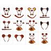 Children Animal Costume Set Include Animal Ear Headband Tail Nose Bowtie Skirt Halloween Animal Outfit for Women Kids