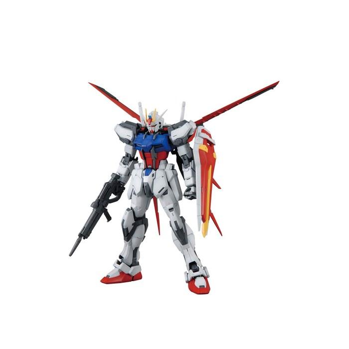 Gundam MG Mobile Suit Gundam SEED Aile Strike Gundam Ver.RM 1/100 Scale Color-Coded Plastic Model Kit, Blue, Red 31x19x10cm