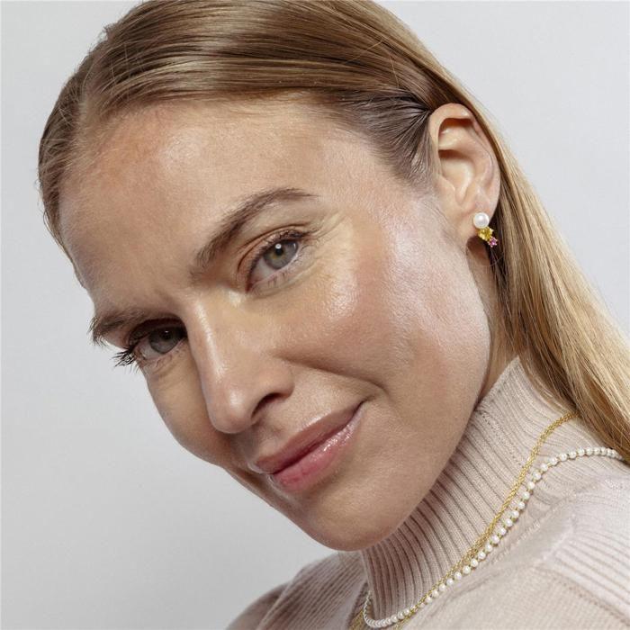 Boucles d'oreilles Luxenter en argent 925 et zircon multicolore finies en or jaune 18k - Rashu