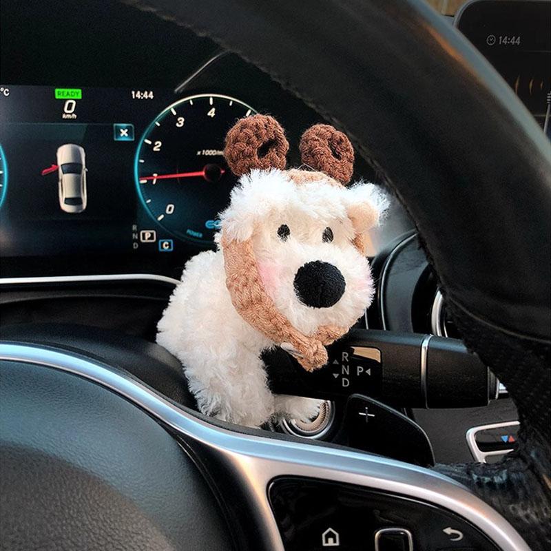 Car Accessory Used For Car Gear Shift Decoration Cute Turn Signal West Highland Dog Wiper Dolls Rearview Mirror Ornament Gift