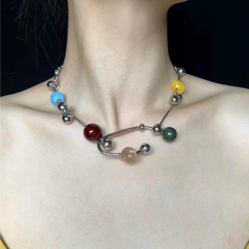 Fashionable And Trendy Colored Handcrafted Necklaces Fresh And Simple Punk Necklaces Jewelry Accessories For Men Women Gathering