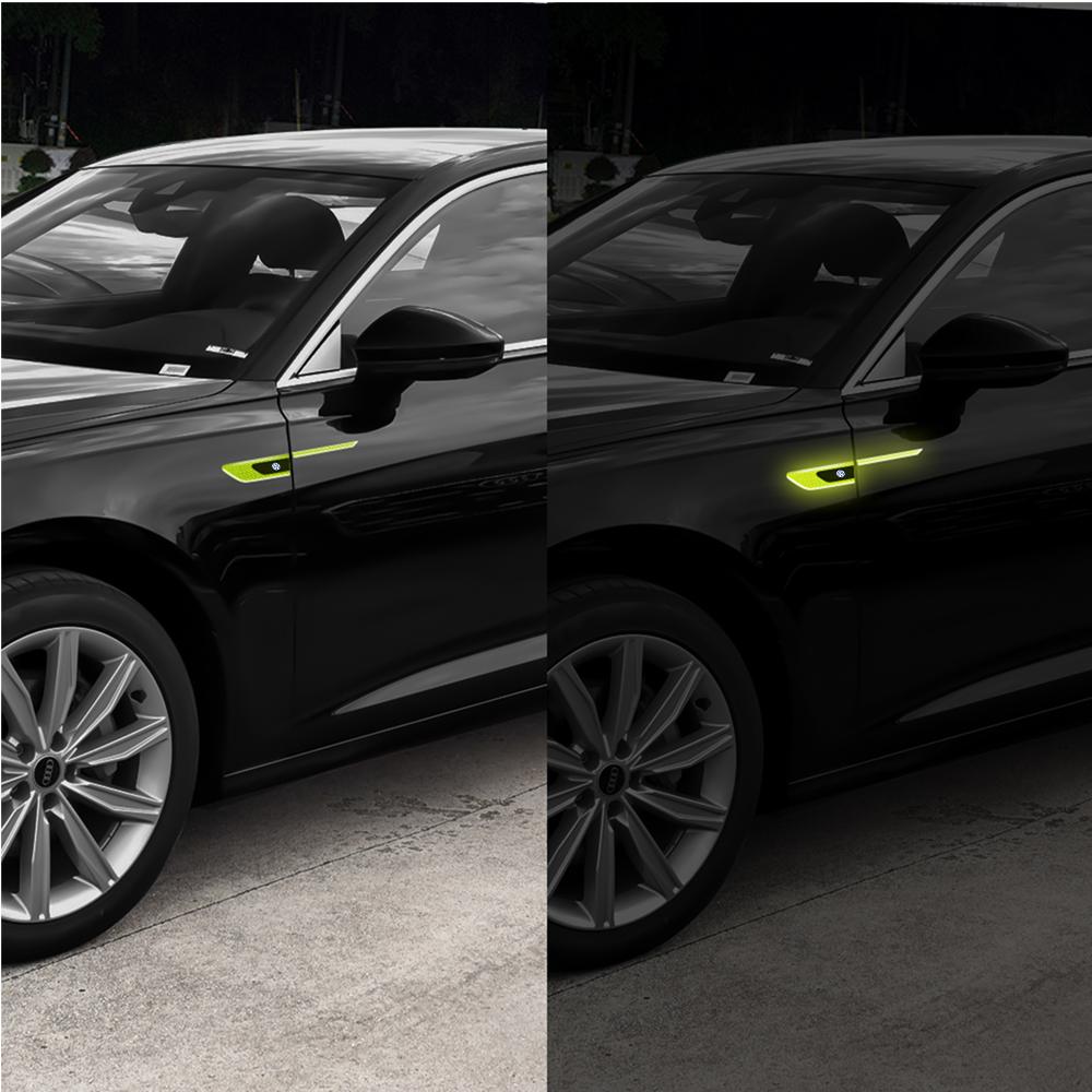 For VW Rline Golf polo Jetta Bora CC MK4 2PCS Car Reflective Auto Truck Safety Warning Tape Bumper Secure Reflector Car Sticker zq9