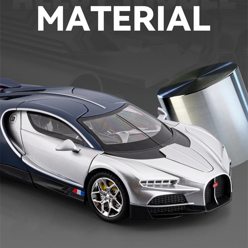 1/24 Bugatti Tourbillon Chiron Legierung Sportwagen Modell Druckguss Metall Rennfahrzeuge Automodell Ton und Licht Hohe Simulation Kindergeschenk
