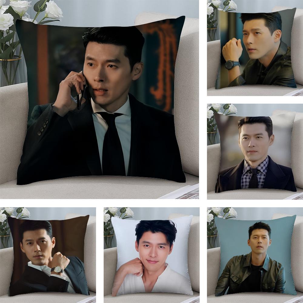 Hyun Bin Cushion Cover Soft Plush Fabric DoubleSided Printed Sofa Cushion Cover for All Seasons Home Decor Gift