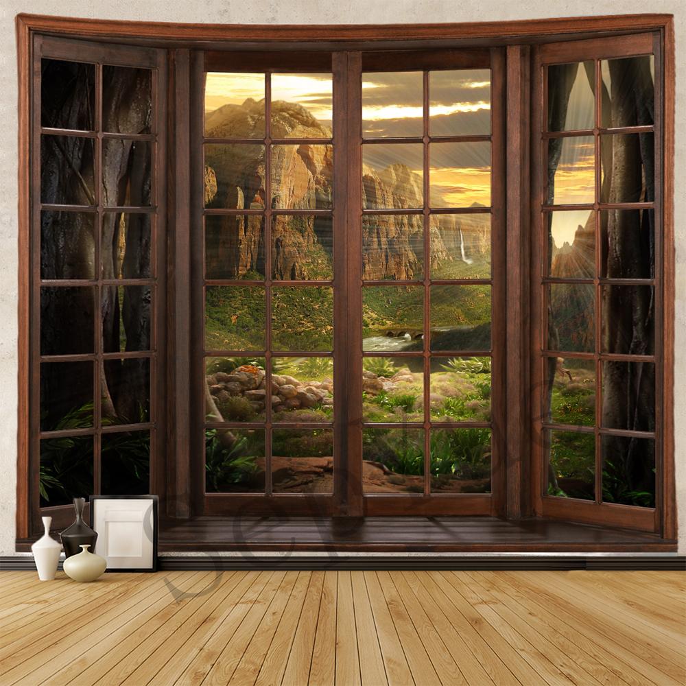 Window Scenery Decoration Tapestry Hippie Wall Bohemian Style   Bedroom Dormitory