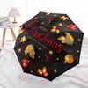 1pc Christmas Wreath Gold Glitter Umbrella with Plastic Handle,Suitable for All Seasons Home Travel Outdoor UmbrellaDD494