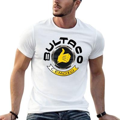Streetwear Klassisches Herren Sommer T-Shirt Hohe Qualität Bultaco Cemoto Motorräder Print Tee Unisex Mode Rundhals T-Shirt Schwarz