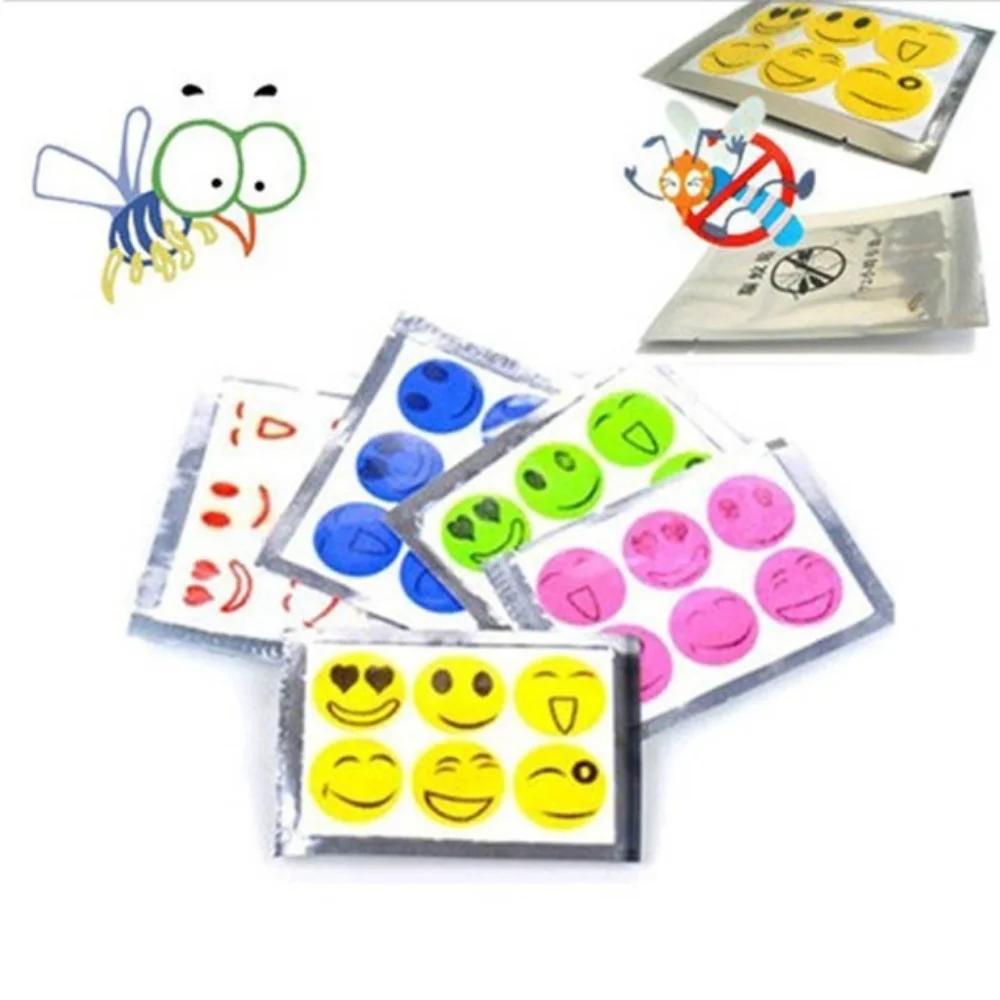 36Pcs Repellent Against Mosquitoes Sticker Patch Smiling Face Insect Repellent Cartoon Anti Mosquito Killer Sticker Random Color