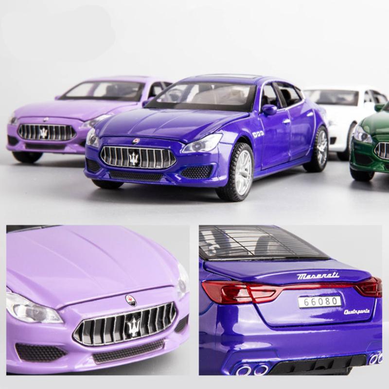 Modelo de Coche de Aleación Maserati Quattroporte Cupé 1/32 Fundido a Presión Simulación Metal Modelo de Coche de Juguete Sonido y Luz Colección Juguete para Niños Regalo