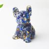Modern Resin Dog Decor With Blue Lace Agate And Carnelian For Living Room Or Office Space