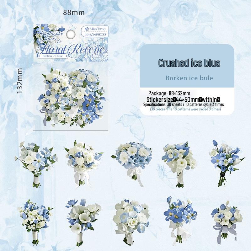 Shiguang Flower Dream PET Sticker Pack: 6 Styles for Journals, DIY, and Collage