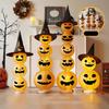 Halloween Decorative Pumpkin Paper Lantern W/ Witch Hat Halloween Pumpkin Light Jack-O-Lantern Pumpkin Light for Parties Outdoor